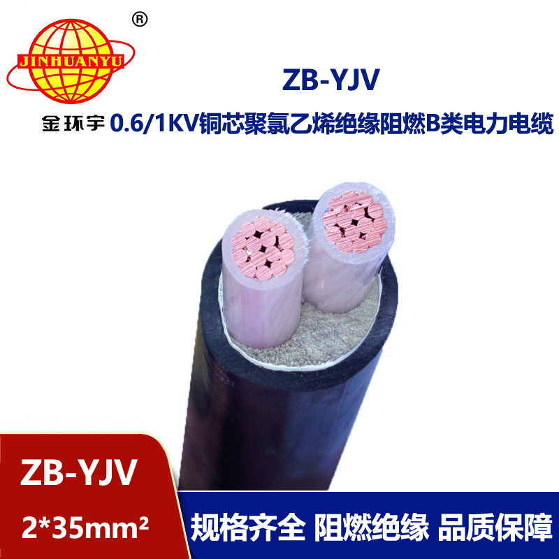 金環宇電纜 銅芯阻燃電纜ZB-YJV 2X35平方 深圳yjv電纜