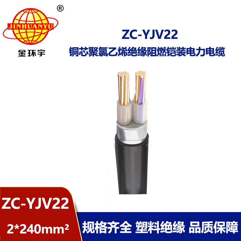金環(huán)宇電纜 多芯阻燃鎧裝電纜ZC-YJV22 2X240 深圳yjv22電纜