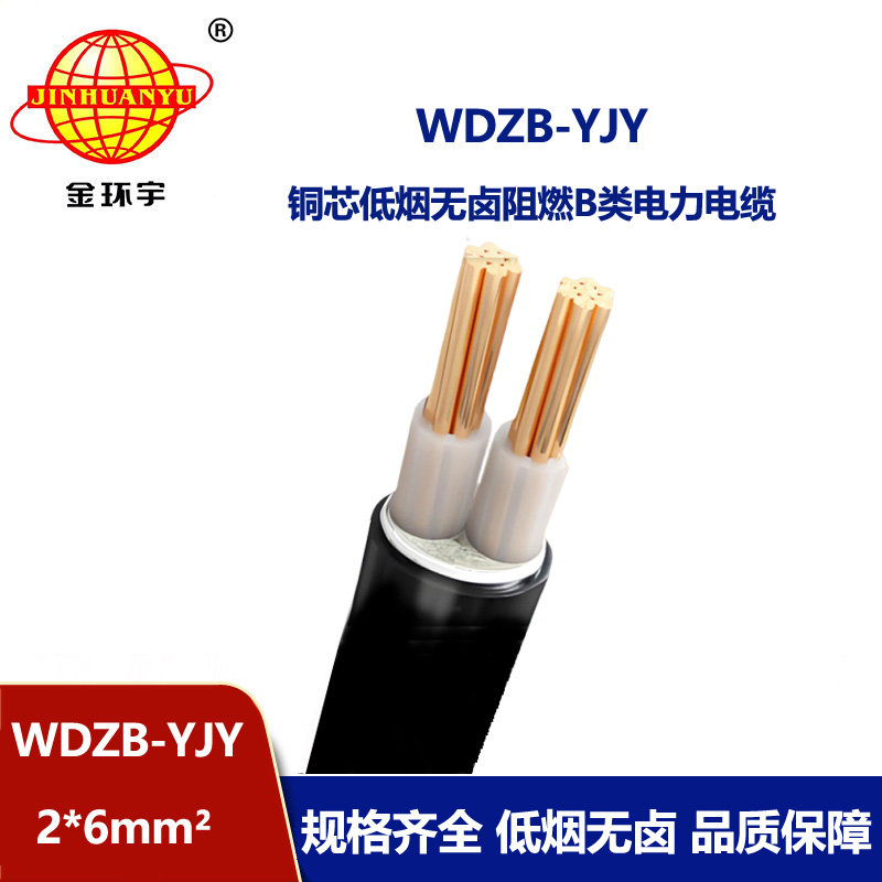 金環(huán)宇電線電纜 WDZB-YJY 2X6平方 低煙無(wú)鹵阻燃交聯(lián)電力電纜